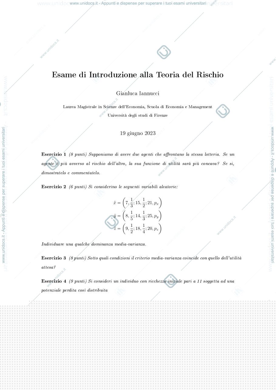 Anteprima pagina 1 — Esame 