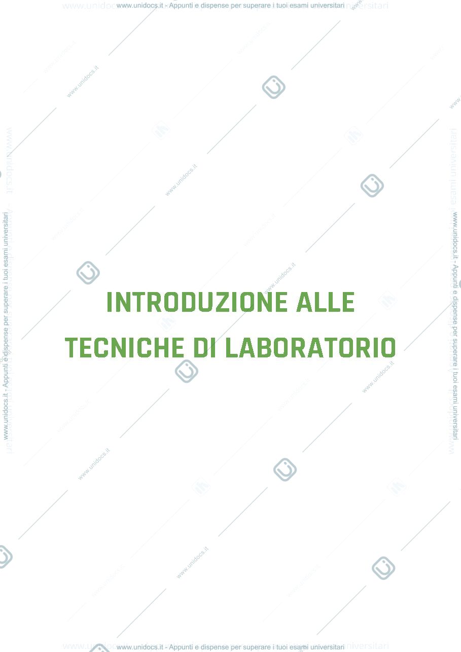 Anteprima pagina 1 — Introduzione alle tecniche di laboratorio