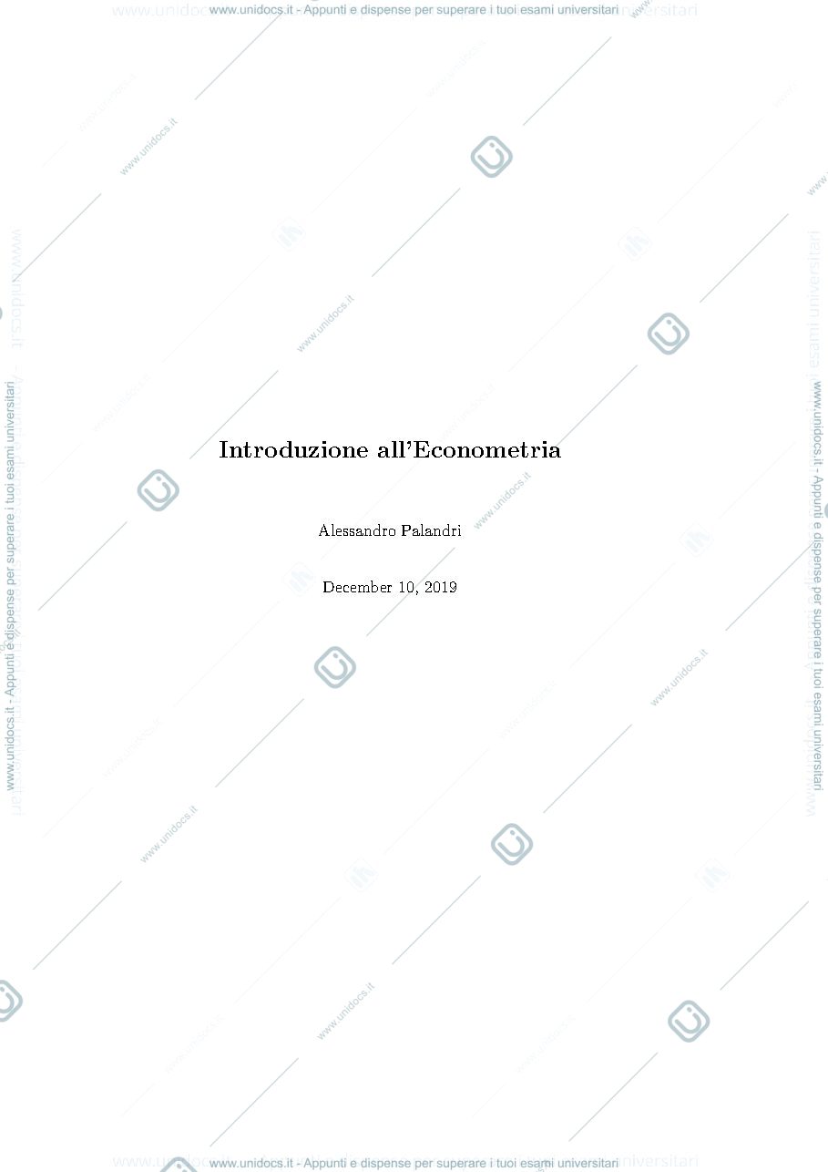 Anteprima pagina 1 — Econometria