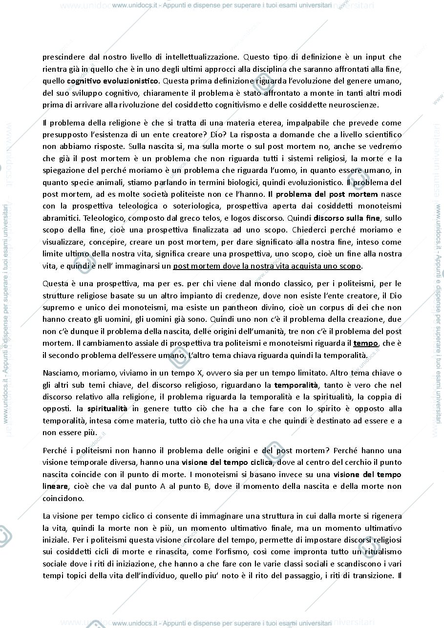 Anteprima pagina 2 — Lezione di introduzione allo studio  delle religioni