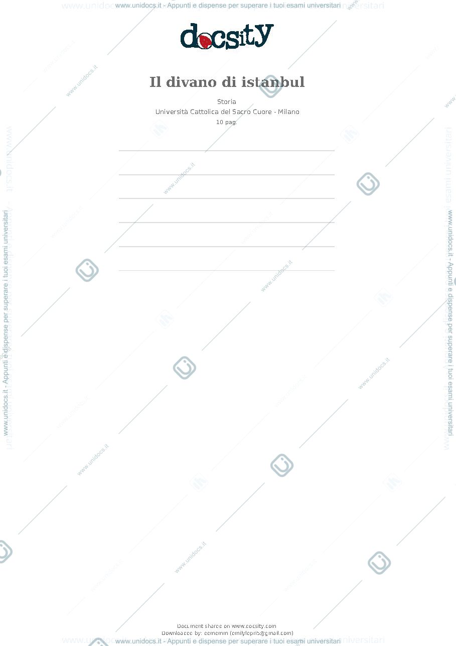 Anteprima pagina 1 — riassunto il divano di Istambul 
