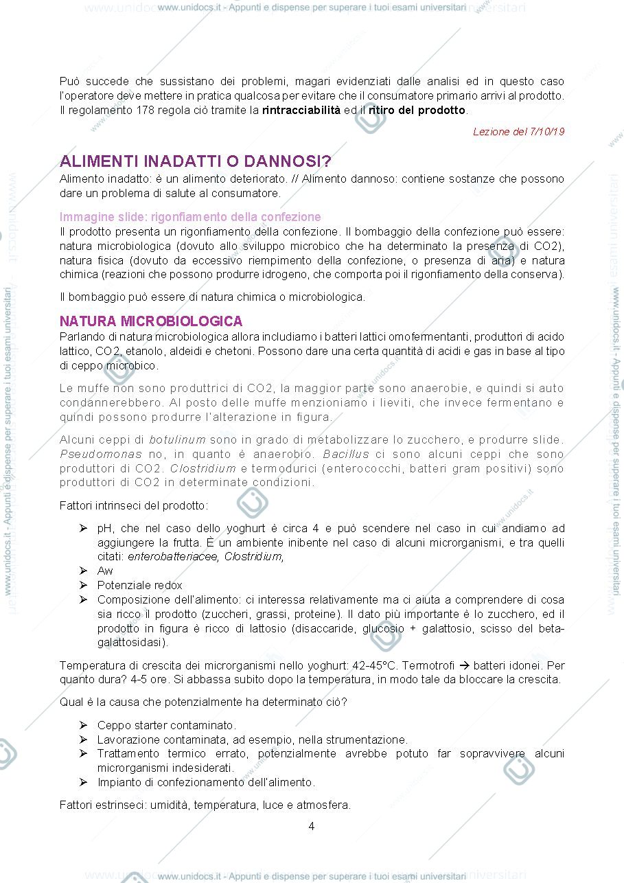 Anteprima pagina 4 — Appunti esame di Ispezione degli alimenti