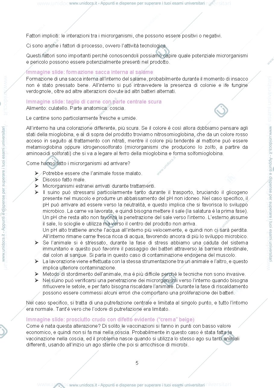 Anteprima pagina 5 — Appunti esame di Ispezione degli alimenti