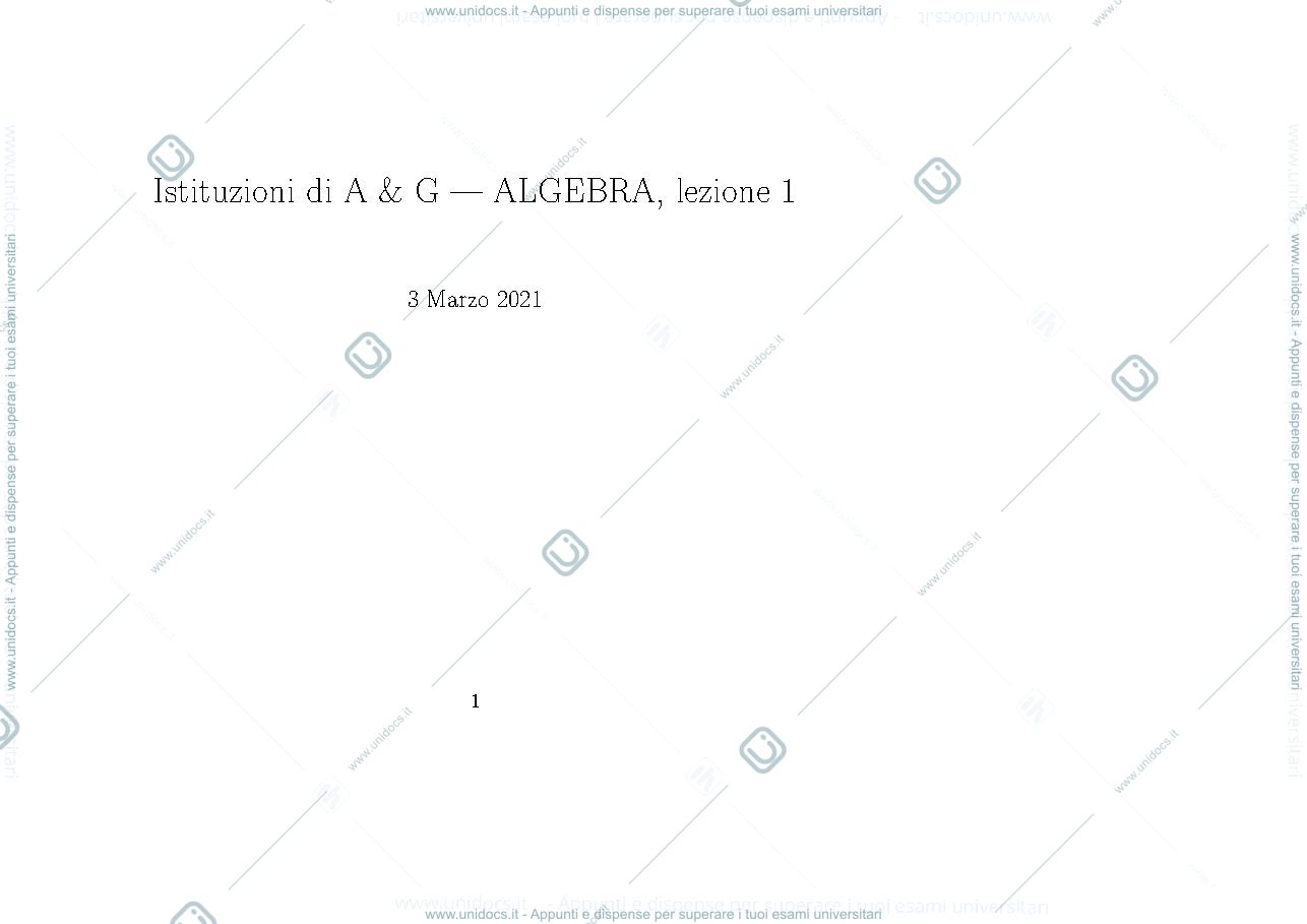 Anteprima pagina 1 — Appunti Algebra