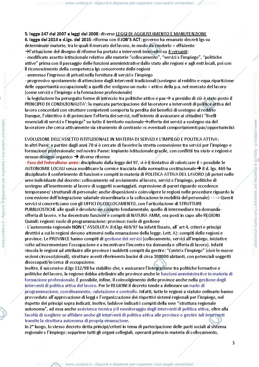 Anteprima pagina 3 — Diritto del lavoro, prof Squeglia