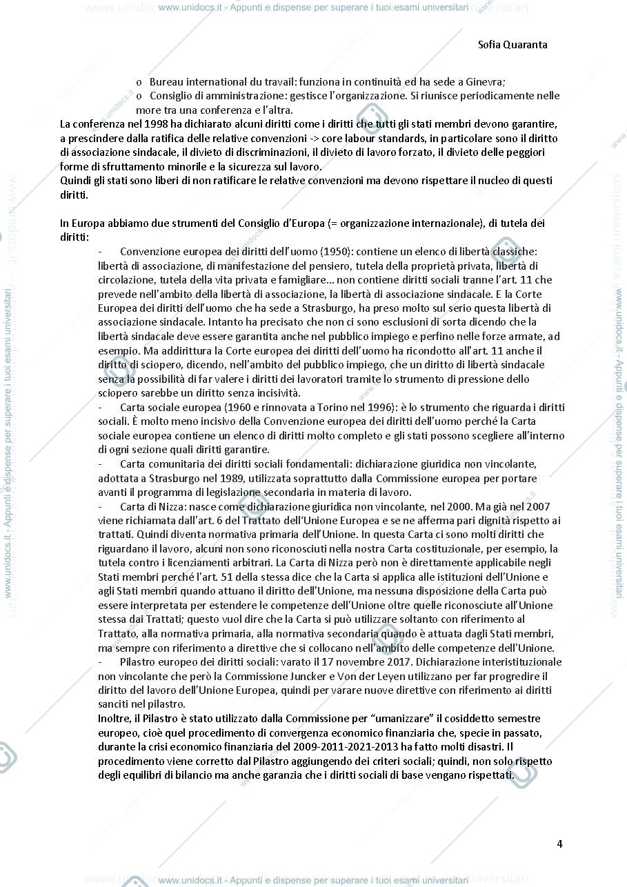 Anteprima pagina 4 — Diritto del lavoro 