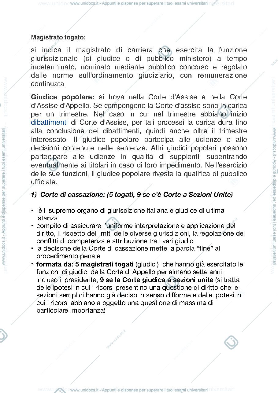 Anteprima pagina 1 — schemi sui giudici ordinari in materia penale