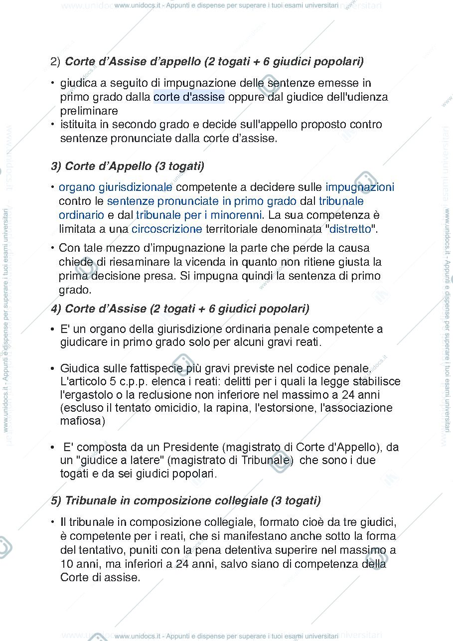 Anteprima pagina 2 — schemi sui giudici ordinari in materia penale