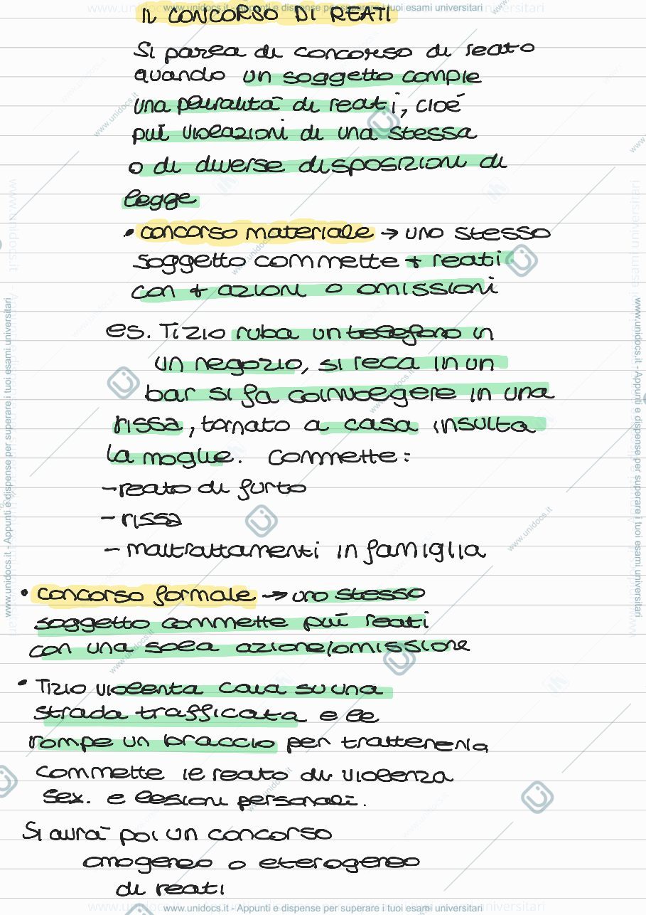 Anteprima pagina 1 — Concorso di reati, cause di estinzione della pena e dei reati