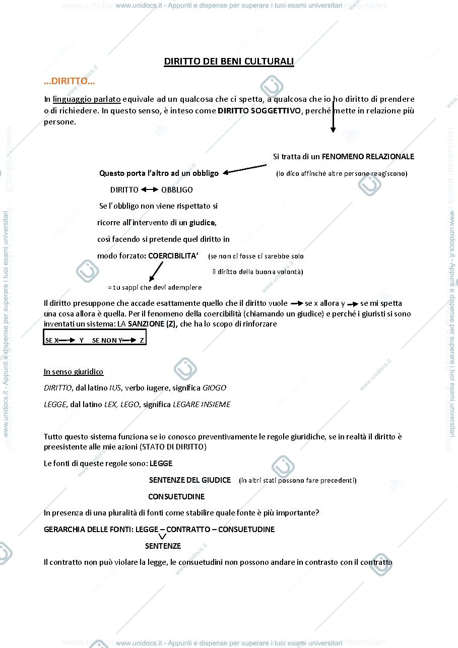Anteprima pagina 1 — diritto dei beni culturali