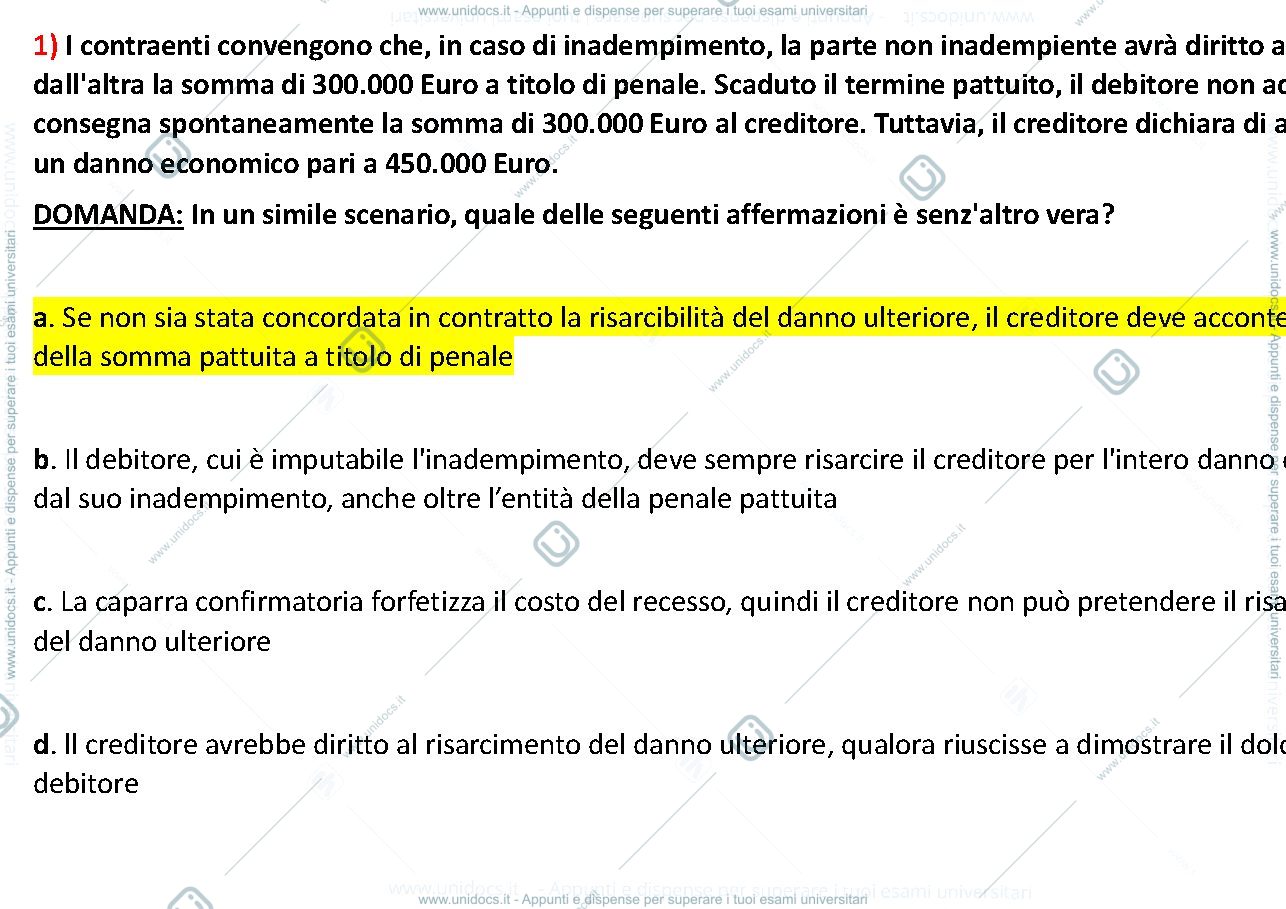 Anteprima pagina 1 — Domande diritto privato