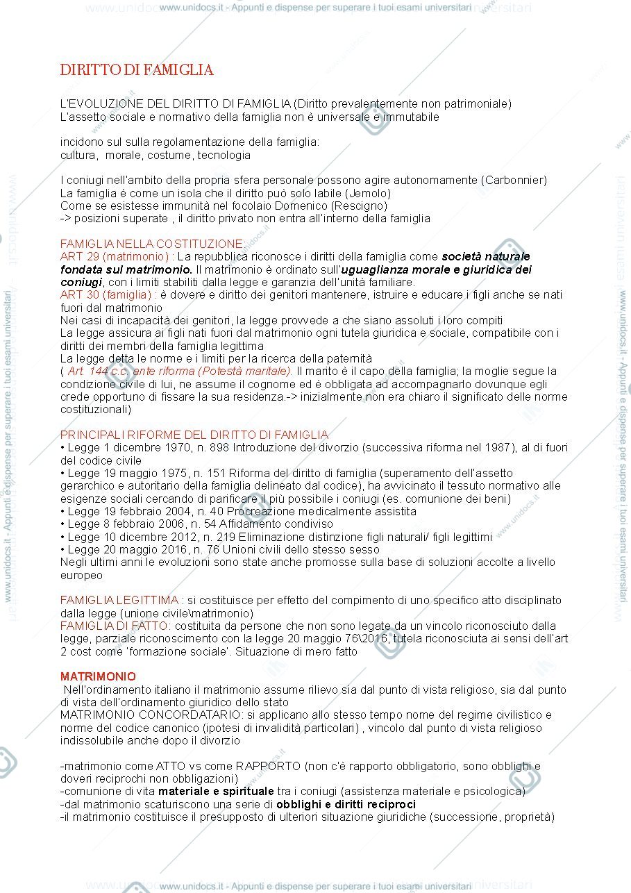 Anteprima pagina 1 — diritto privato secondo parziale