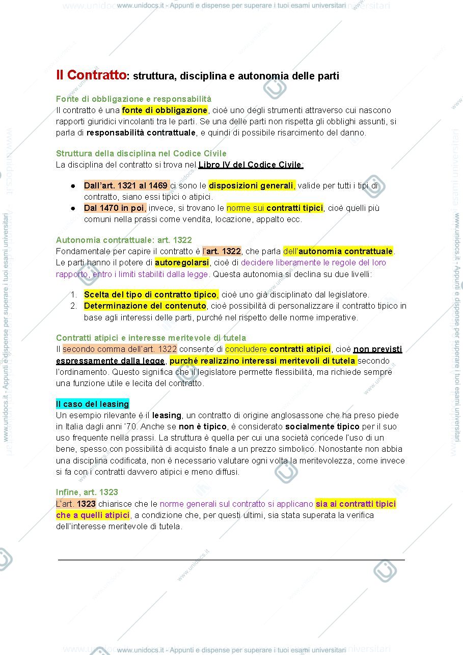 Anteprima pagina 1 — Istituzioni di diritto privato -CONTRATTI