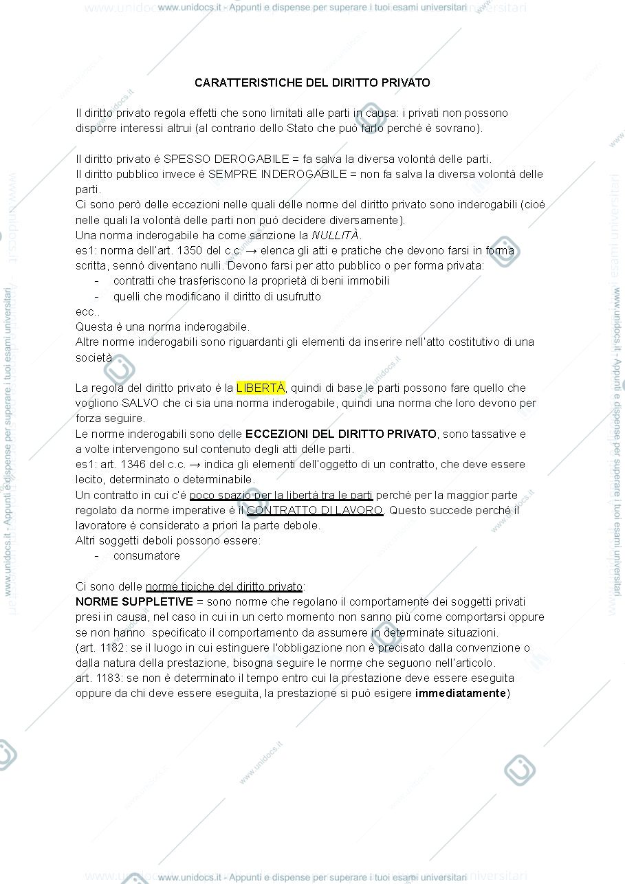 Anteprima pagina 2 — Appunti presi a lezione Istituzioni di diritto privato Prof.ssa Tagliapietra