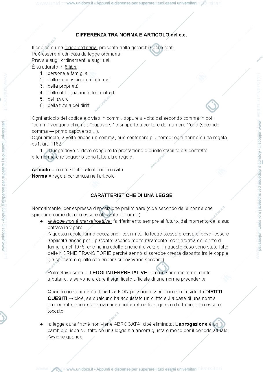 Anteprima pagina 3 — Appunti presi a lezione Istituzioni di diritto privato Prof.ssa Tagliapietra
