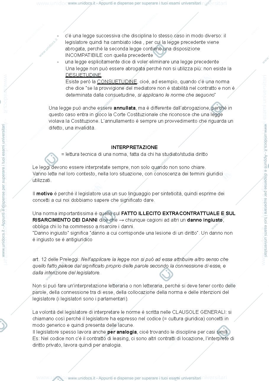 Anteprima pagina 4 — Appunti presi a lezione Istituzioni di diritto privato Prof.ssa Tagliapietra