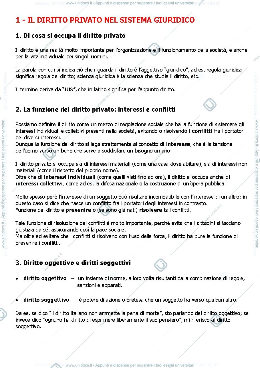 Anteprima pagina 1 — Appunti Diritto Privato ELS