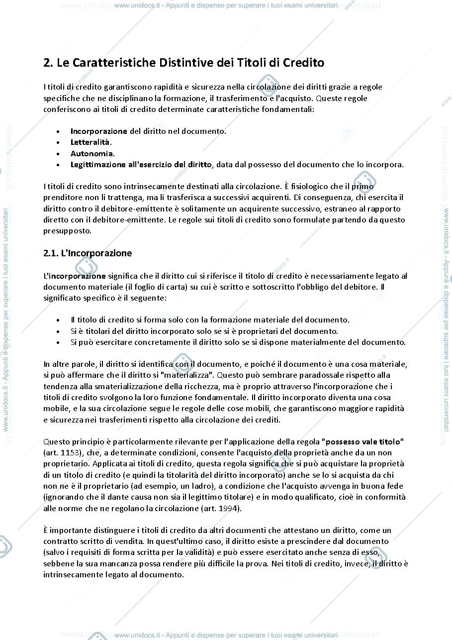 Anteprima pagina 2 — capitolo titoli di credito
