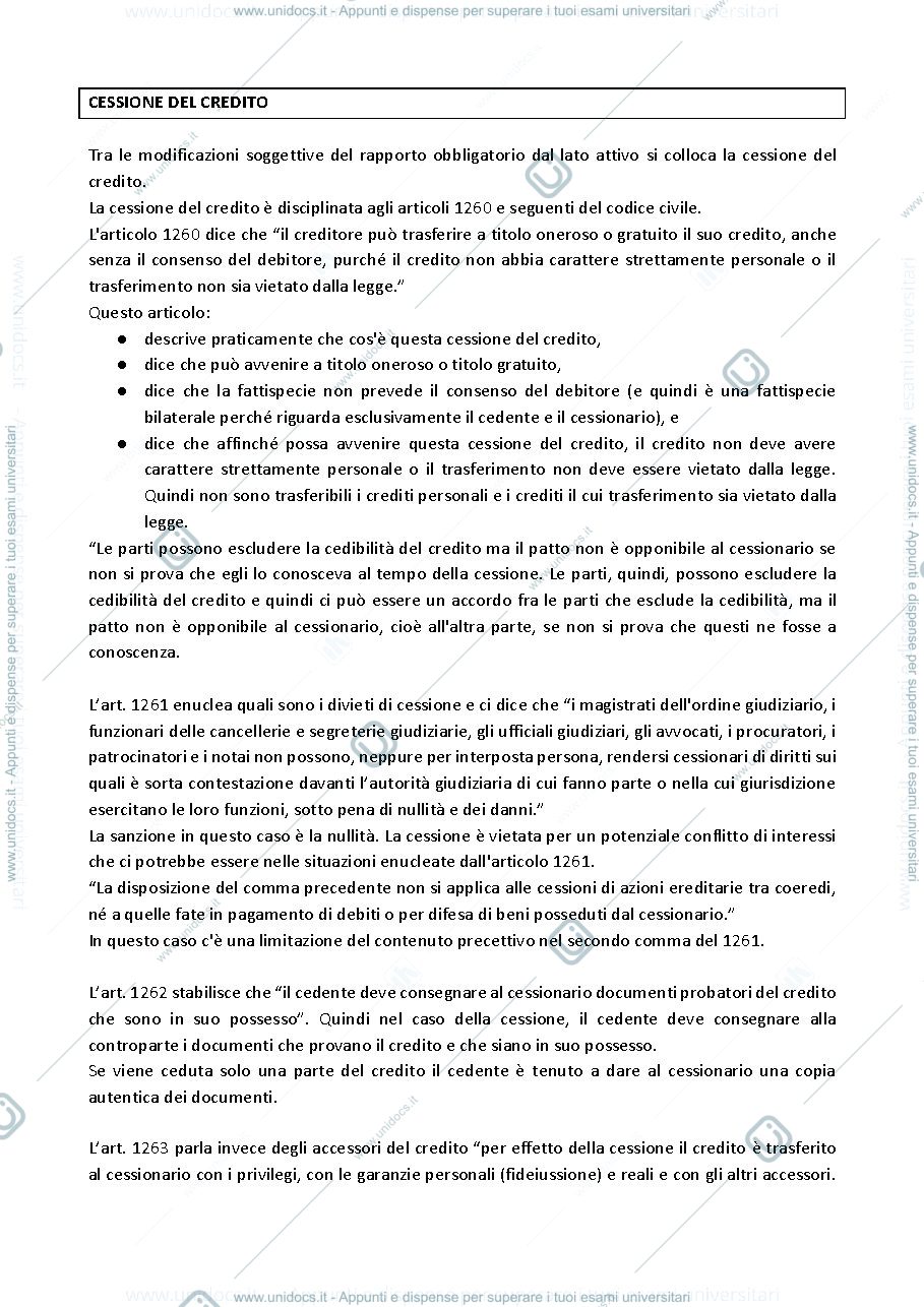 Anteprima pagina 1 — Cessione del credito