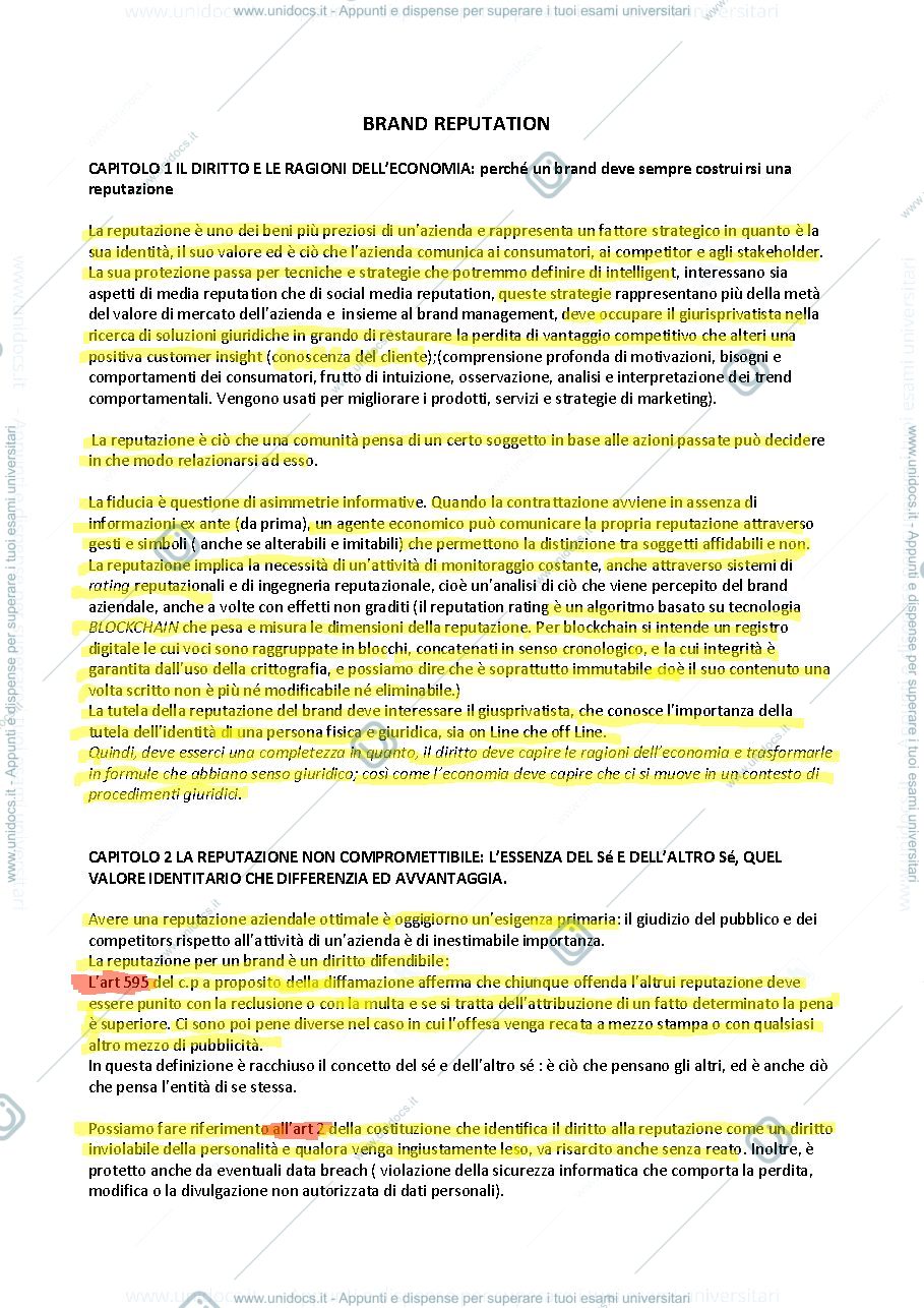 Anteprima pagina 1 — Brand reputation