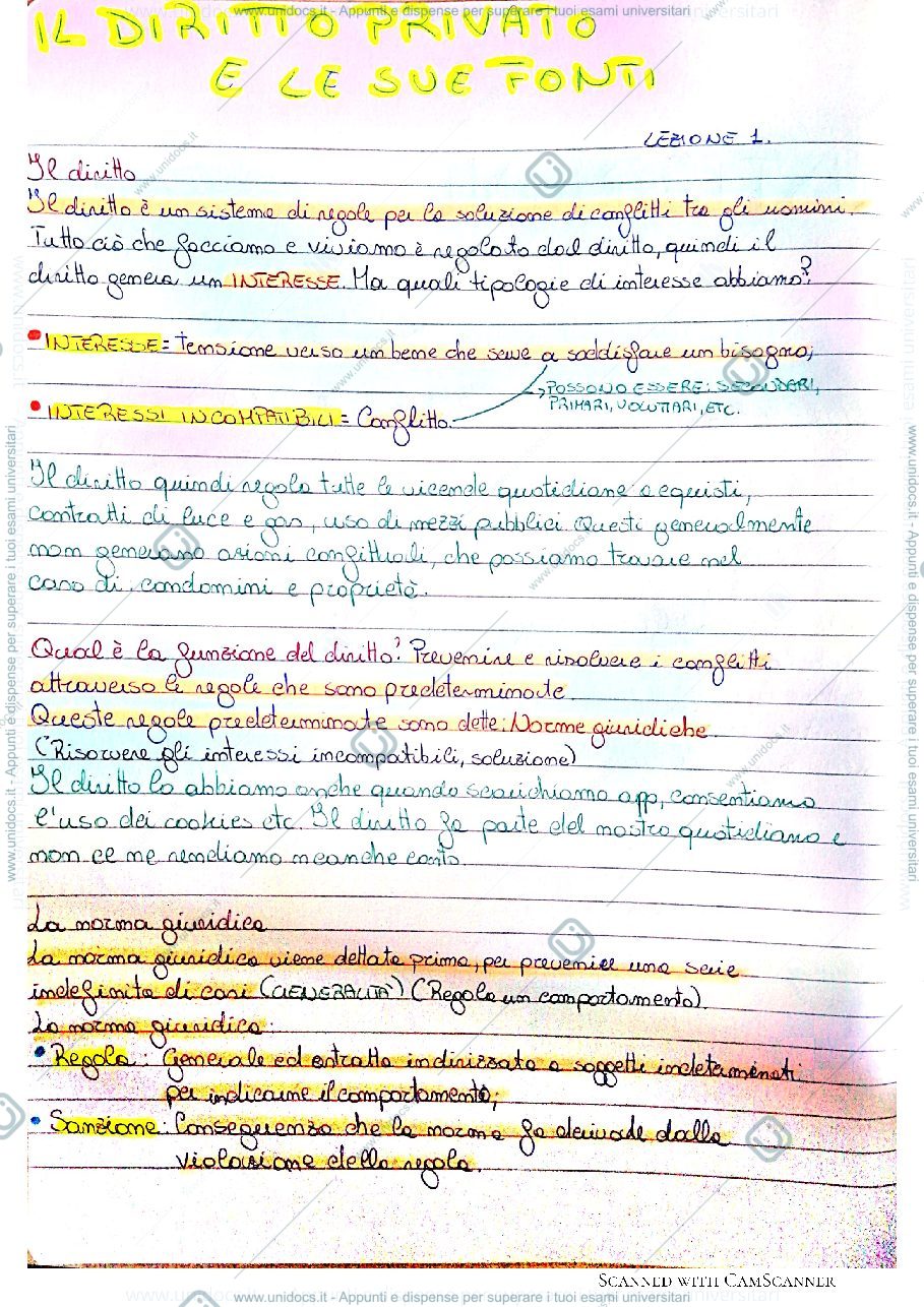 Anteprima pagina 1 — 1. Il diritto e le sue fonti