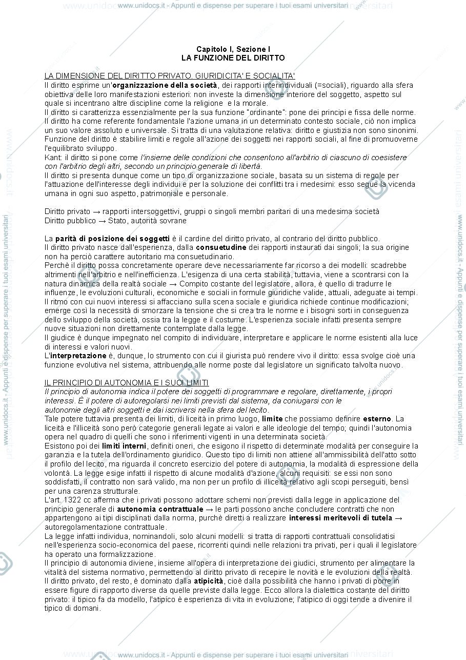Anteprima pagina 1 — Diritto privato