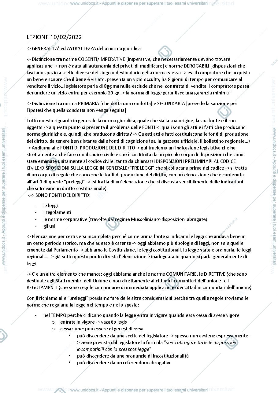 Anteprima pagina 2 — Appunti Lezioni Diritto Privato 1