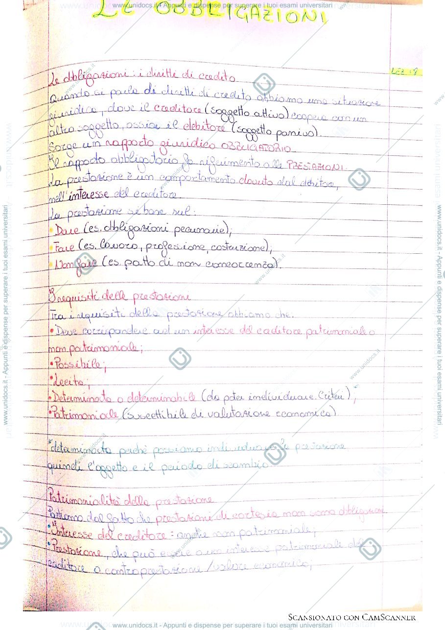 Anteprima pagina 1 — Le obbligazioni