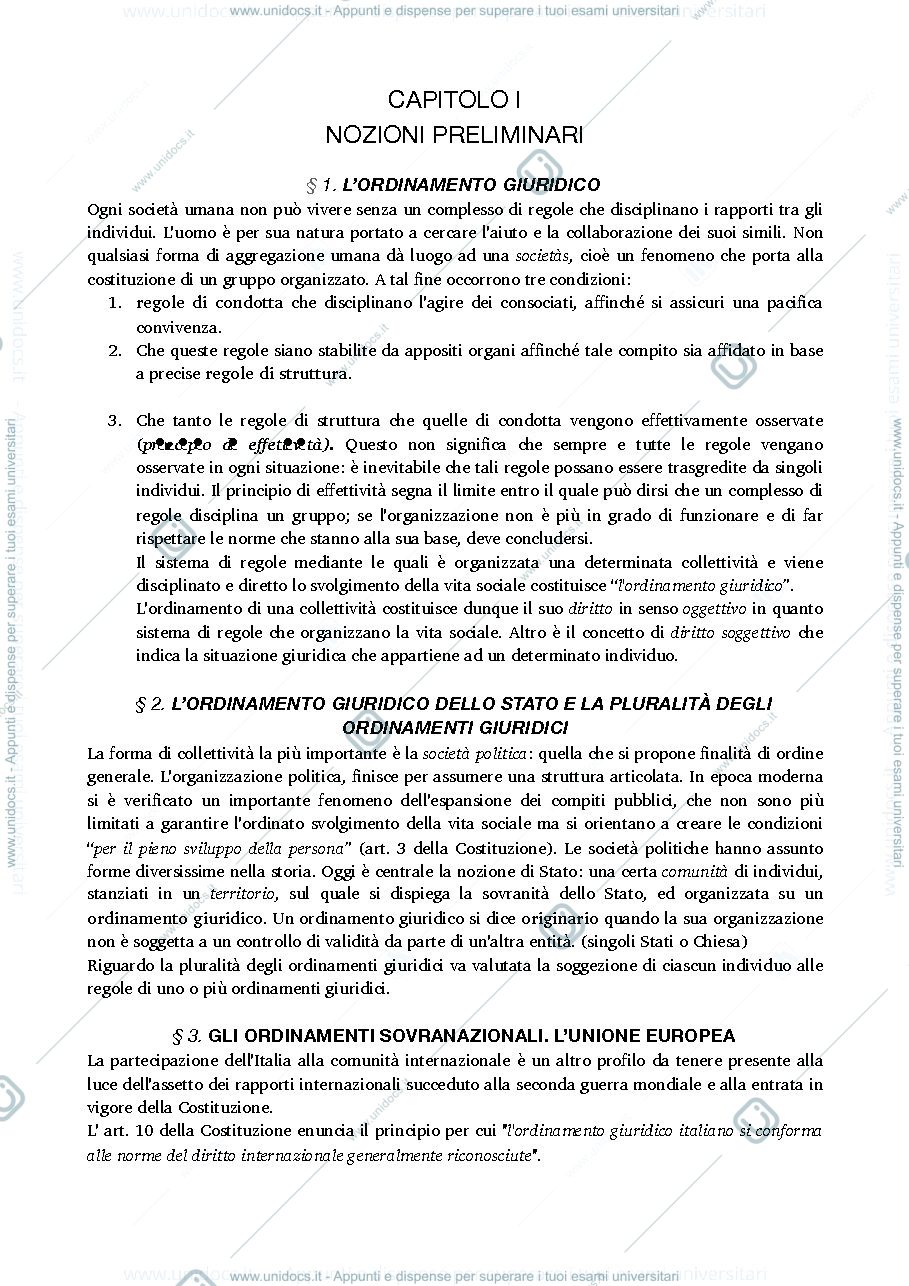 Anteprima pagina 1 — diritto privato primo modulo