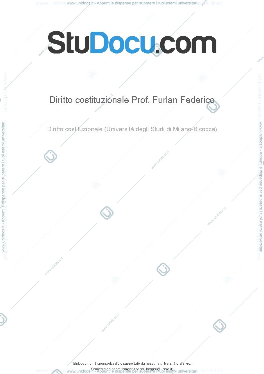 Anteprima pagina 1 — diritto costituzionale 