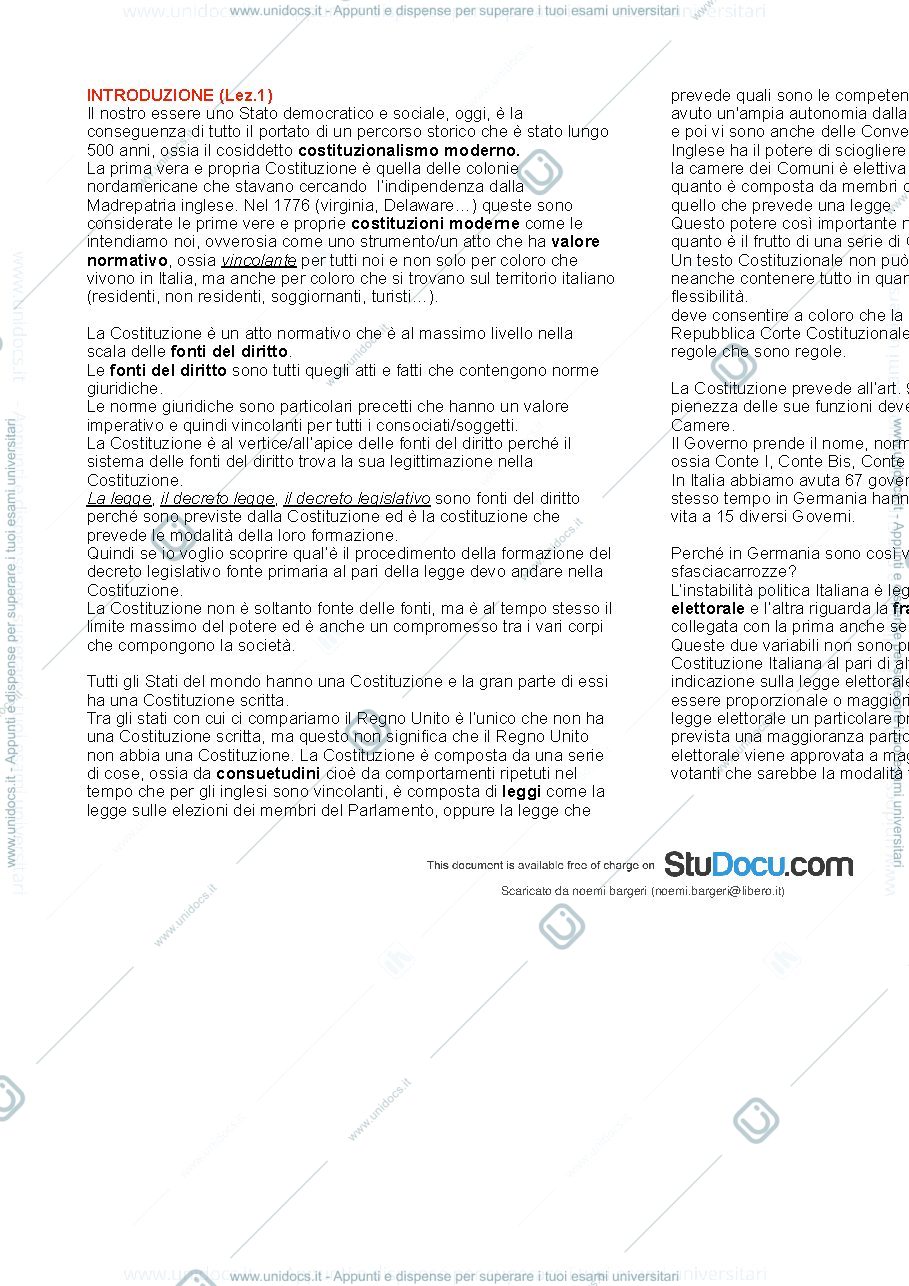 Anteprima pagina 2 — diritto costituzionale 