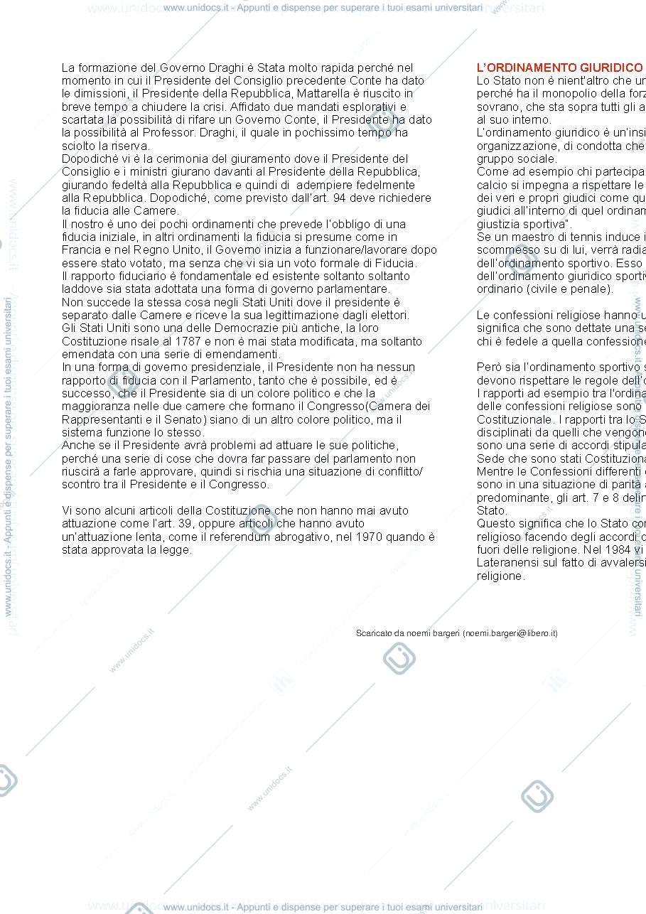 Anteprima pagina 3 — diritto costituzionale 