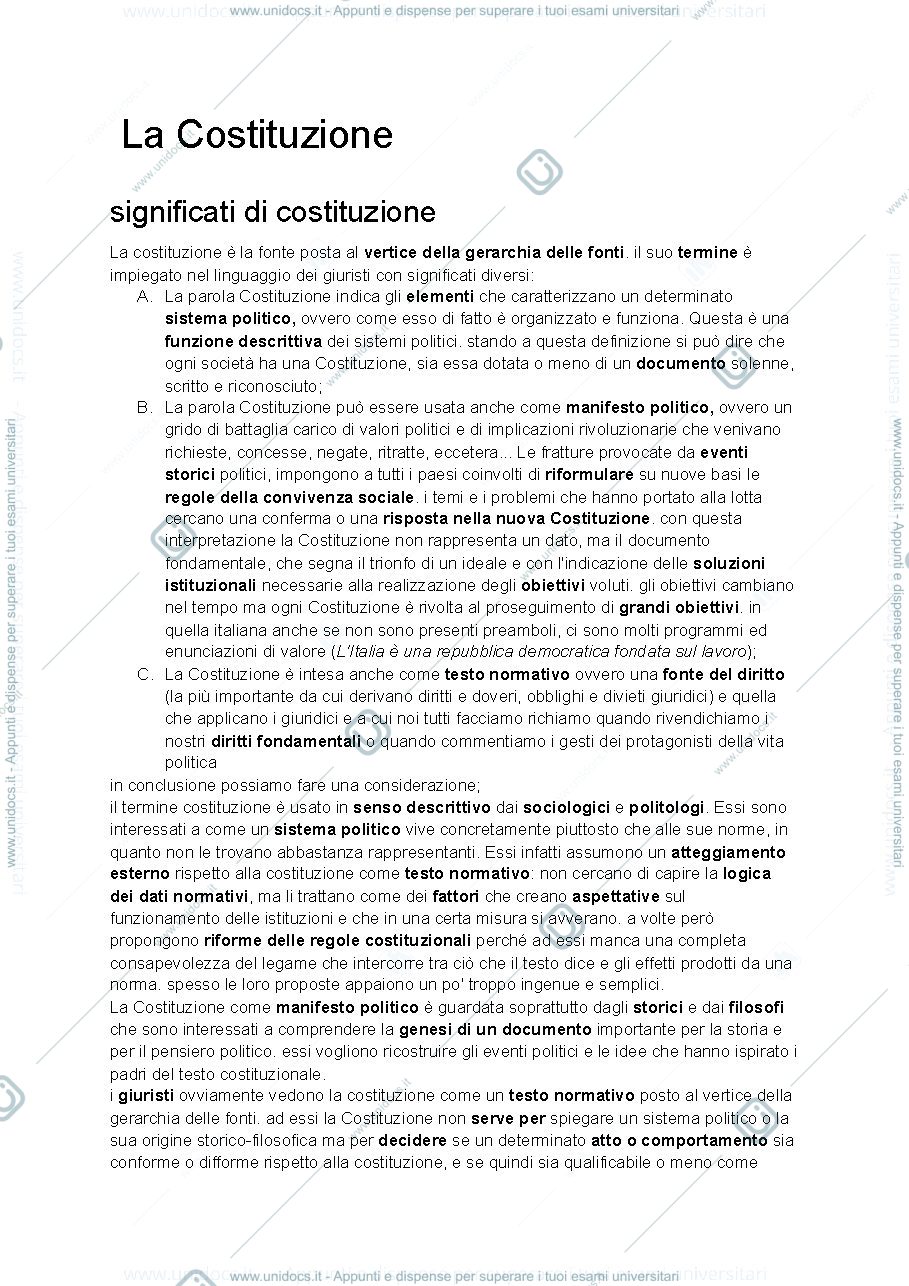 Anteprima pagina 1 — LA COSTITUZIONE