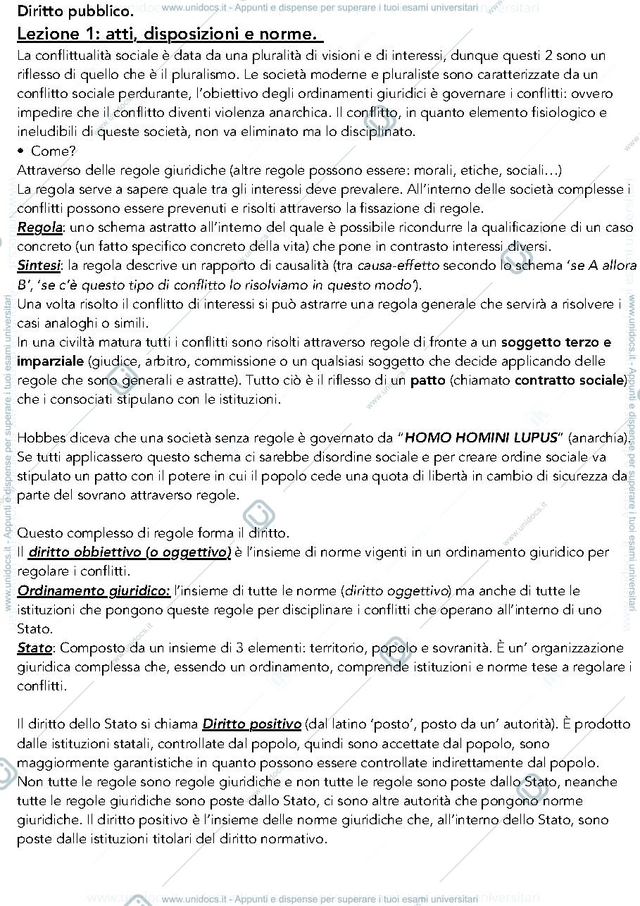Anteprima pagina 1 — Prime due lezioni di diritto pubblico