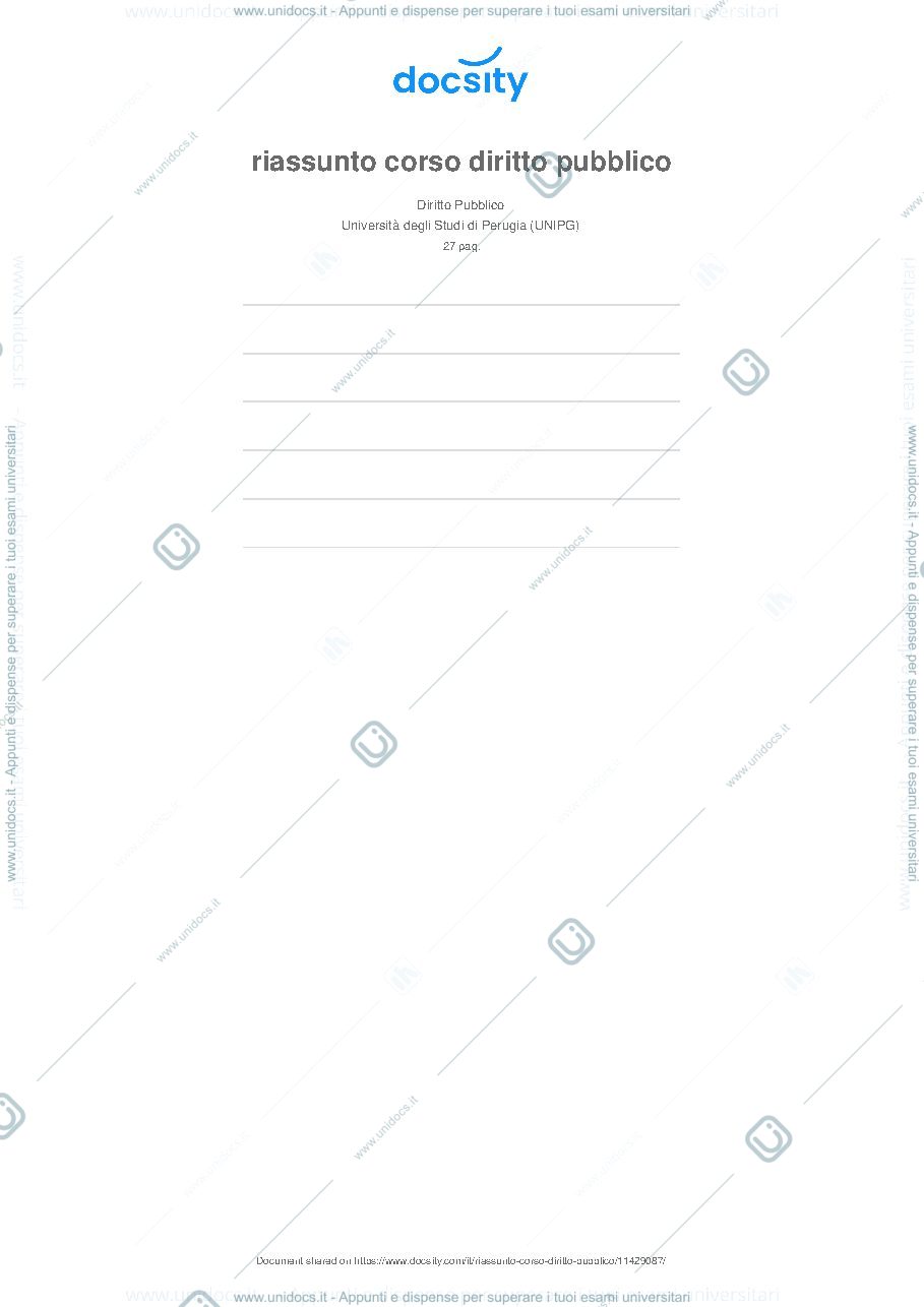 Anteprima pagina 1 — Riassunto Istituzioni di diritto pubblico