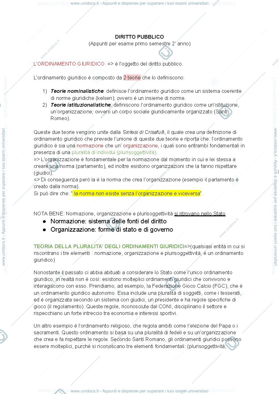 Anteprima pagina 1 — Diritto pubblico 