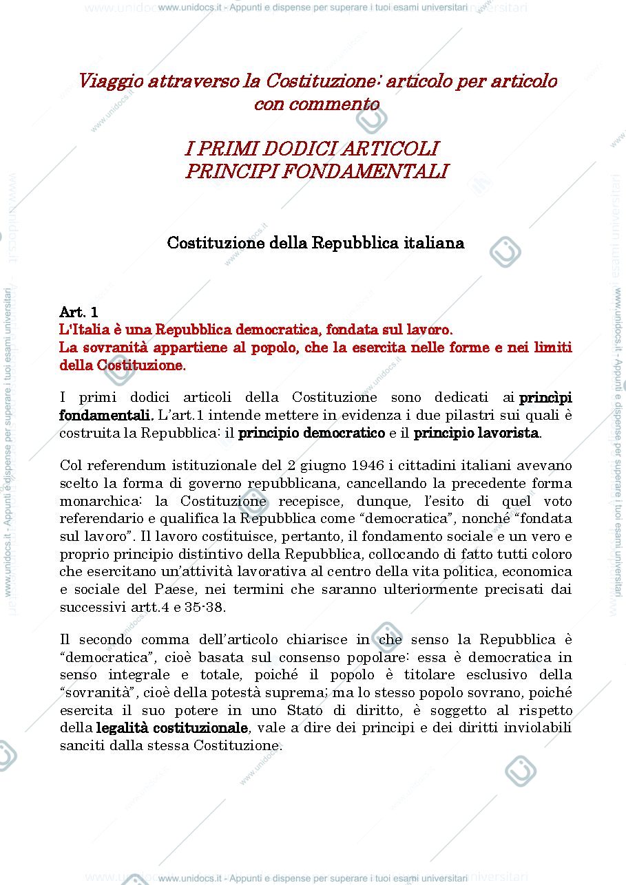 Anteprima pagina 1 — Principi fondamentali commentati 