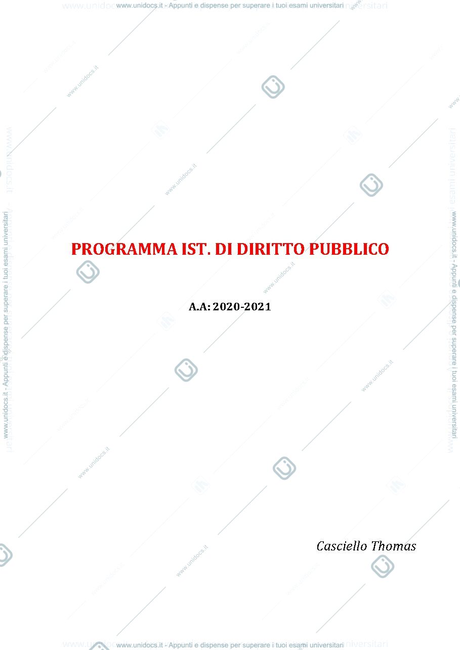Anteprima pagina 1 — Programma istituzioni di diritto pubblico 