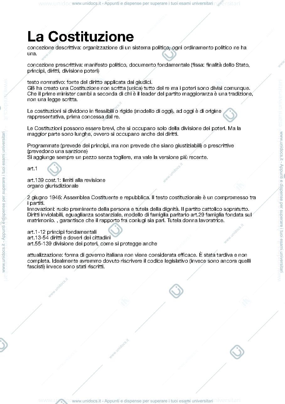 Anteprima pagina 1 — la Costituzione 