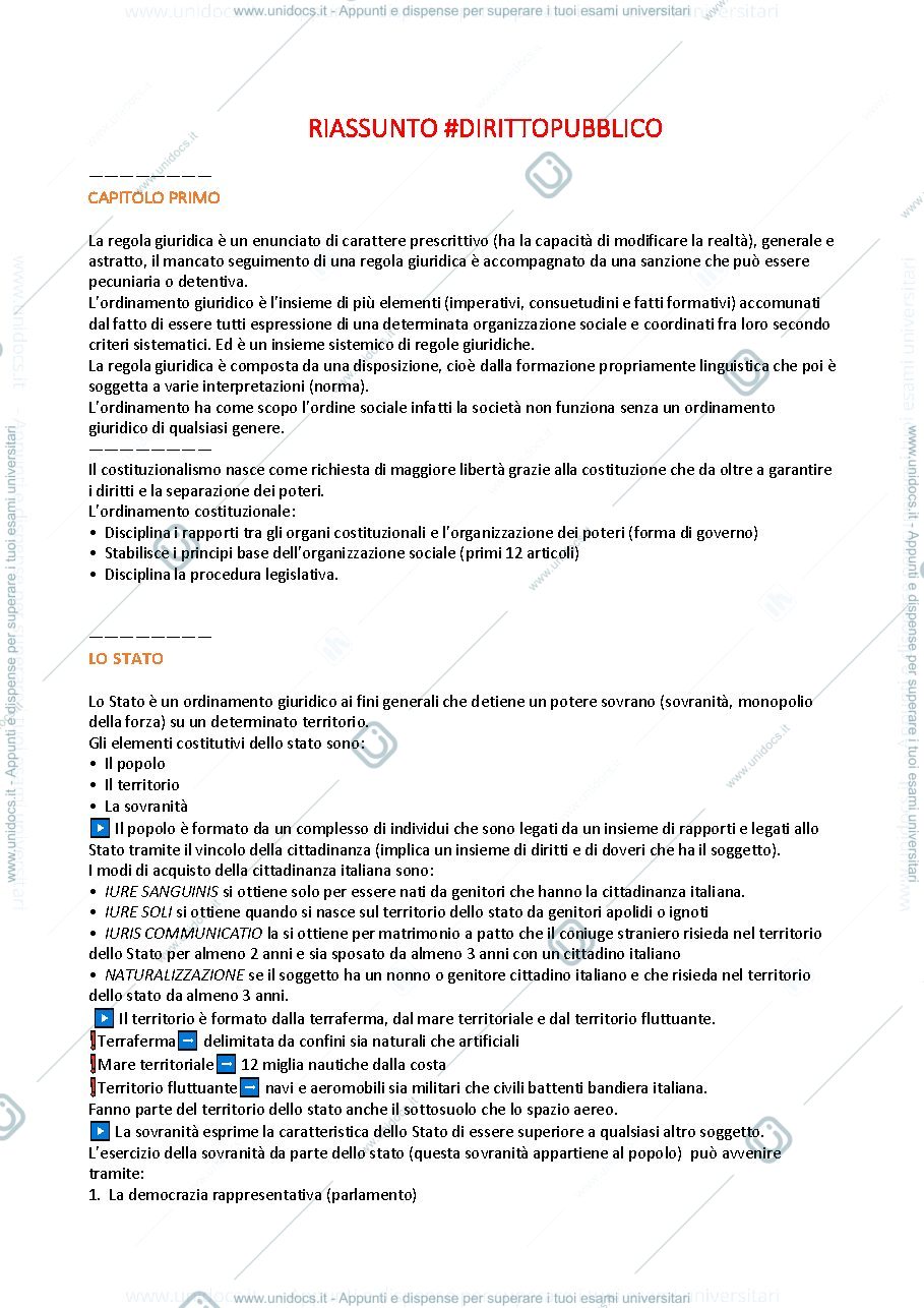 Anteprima pagina 1 — Istituzioni di diritto pubblico 