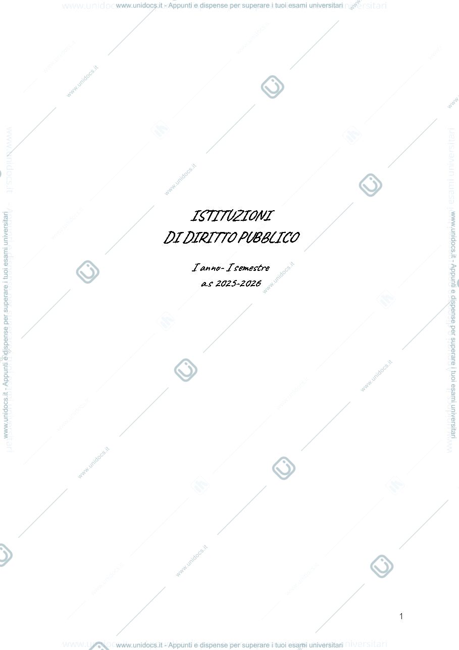 Anteprima pagina 1 — Diritto pubblico 
