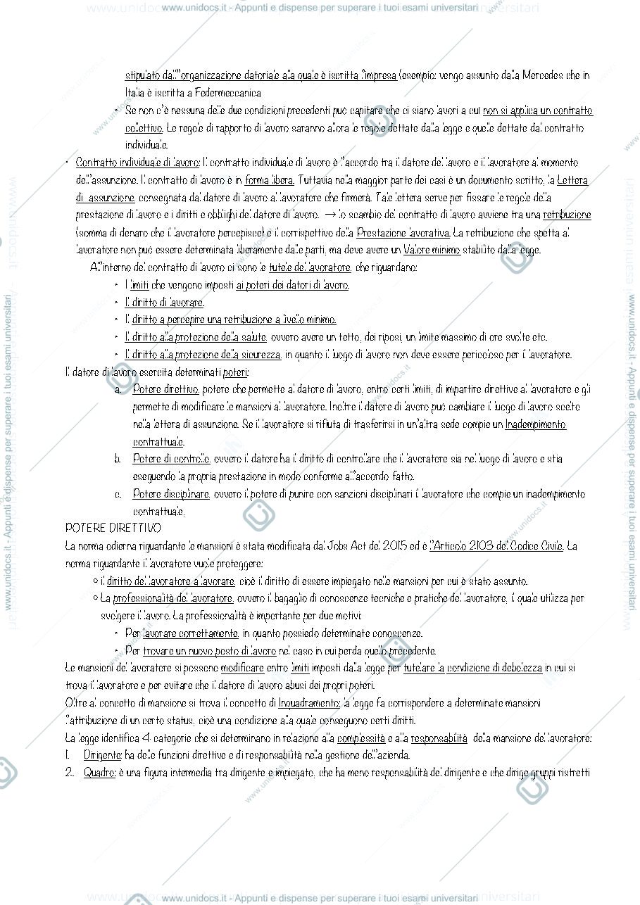 Anteprima pagina 3 — Appunti di diritto del lavoro 
