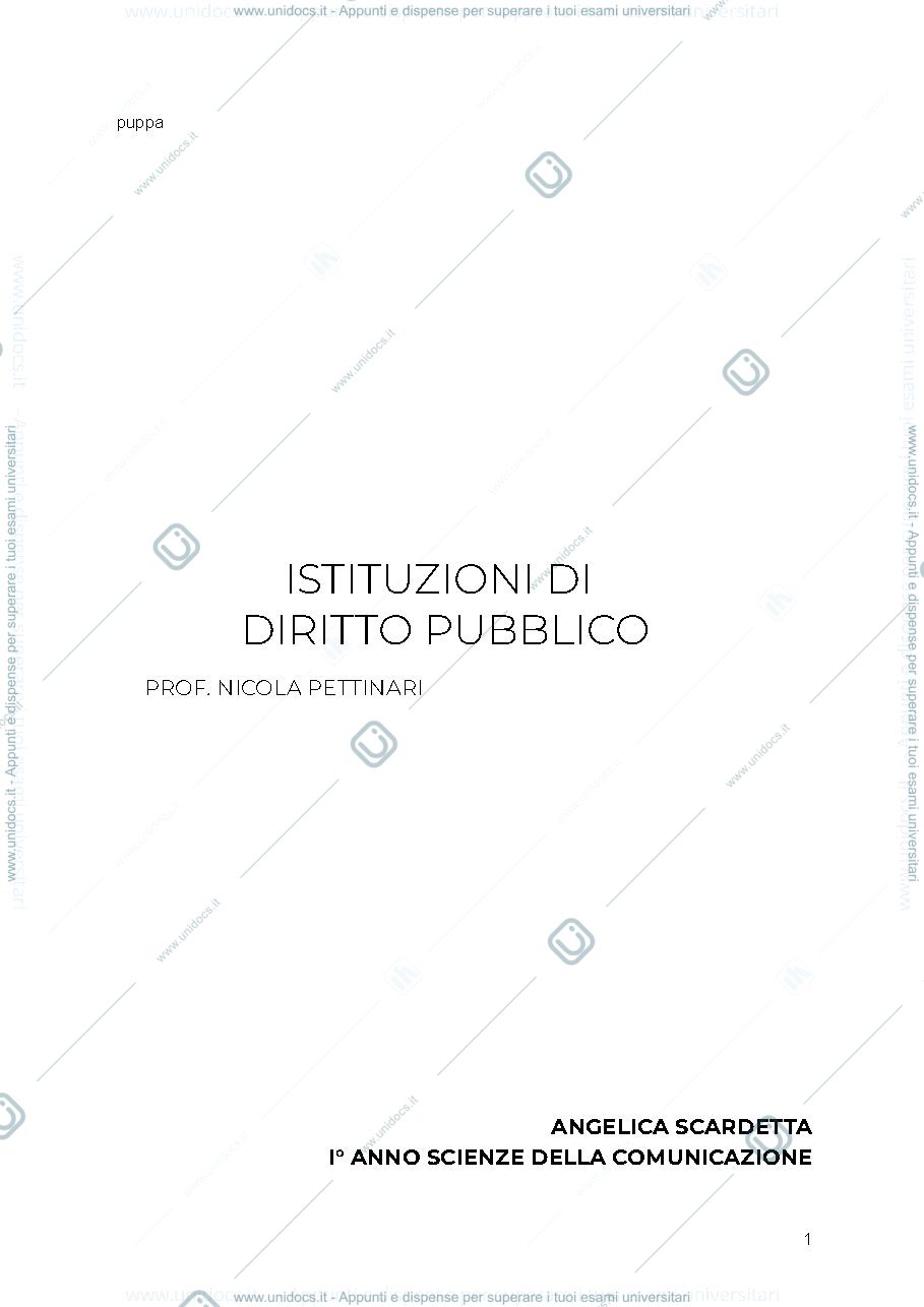 Anteprima pagina 1 — DIRITTO PUBBLICO