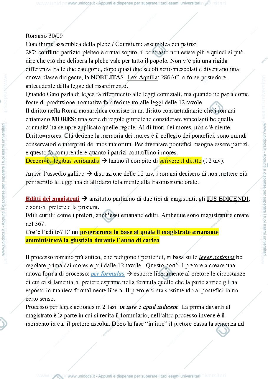Anteprima pagina 1 — istituzioni di diritto romano 