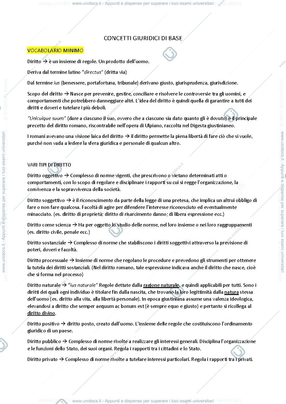 Anteprima pagina 1 — concetti giuridici di base