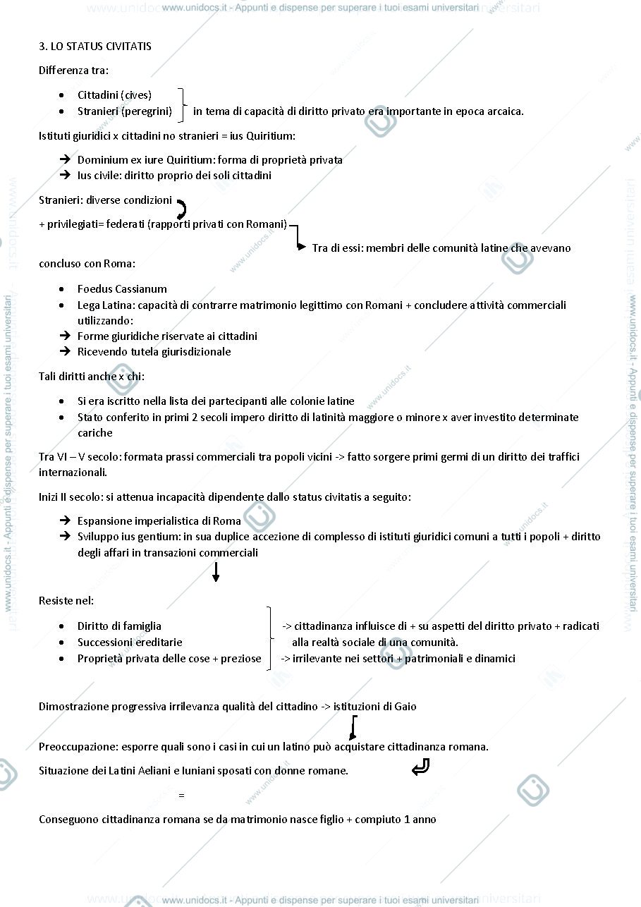 Anteprima pagina 1 — istituzioni di diritto romano (esame parziale)