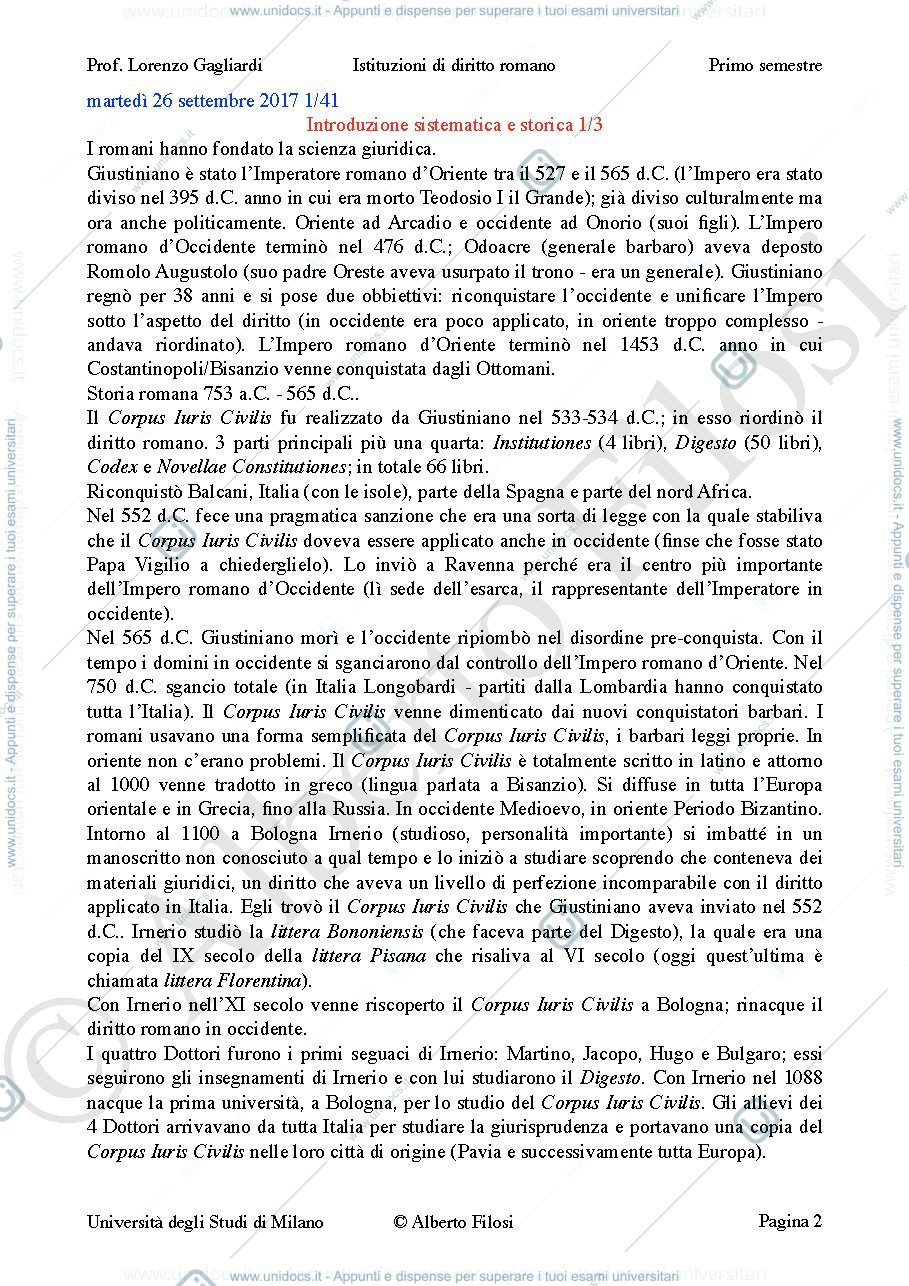 Anteprima pagina 2 — Istituzioni di diritto romano
