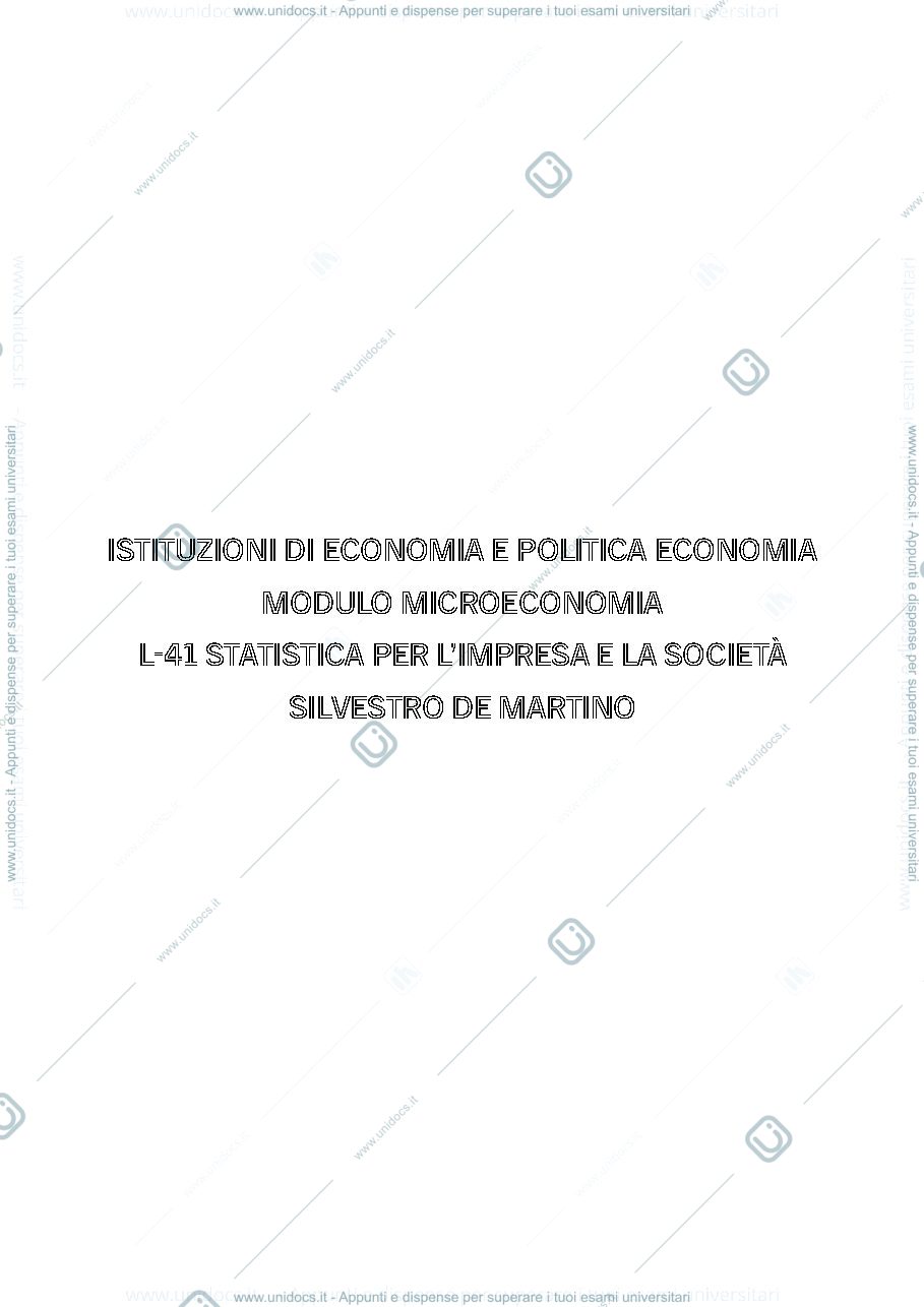 Anteprima pagina 1 — APPUNTI DI MICROECONOMIA