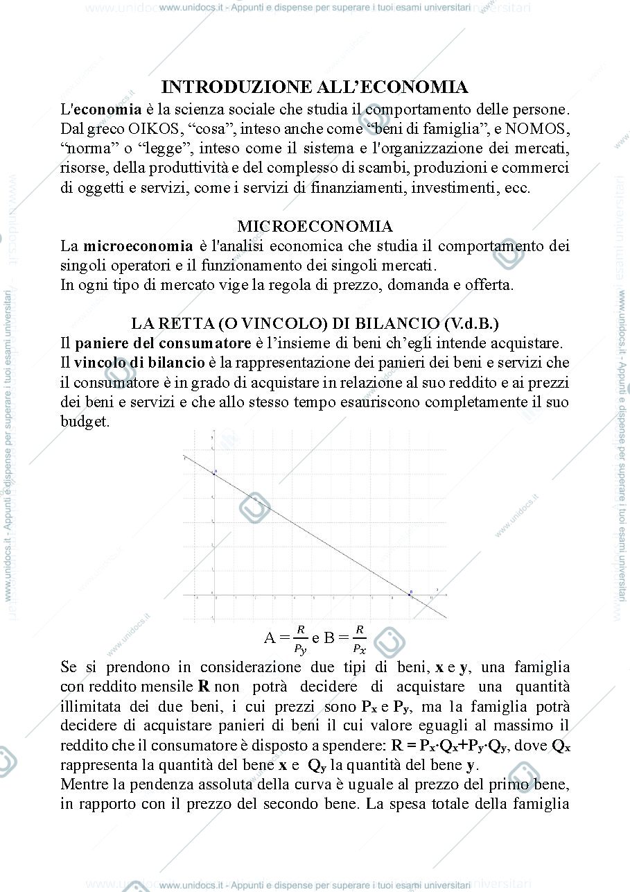 Anteprima pagina 2 — APPUNTI DI MICROECONOMIA