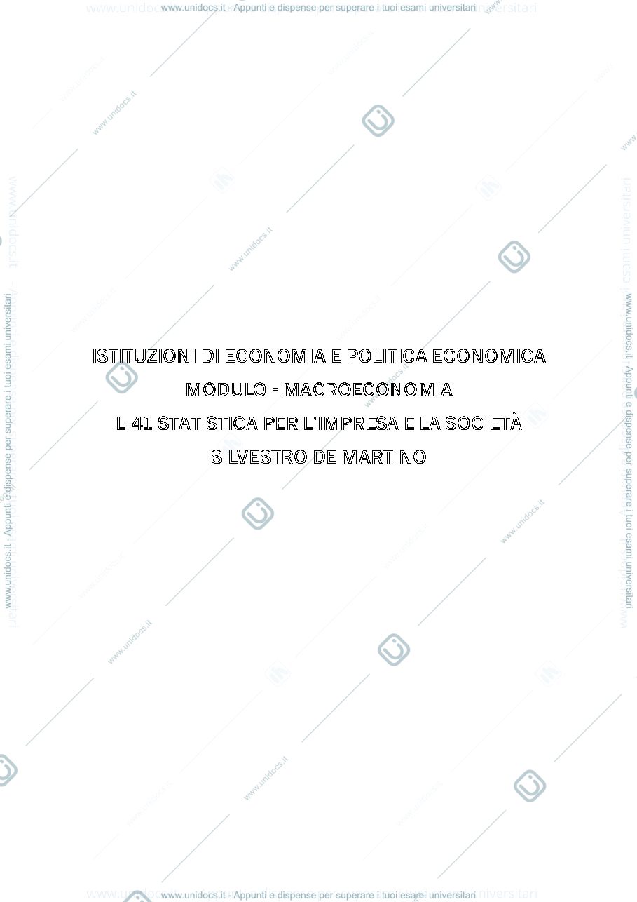 Anteprima pagina 1 — APPUNTI DI MACROECONOMIA